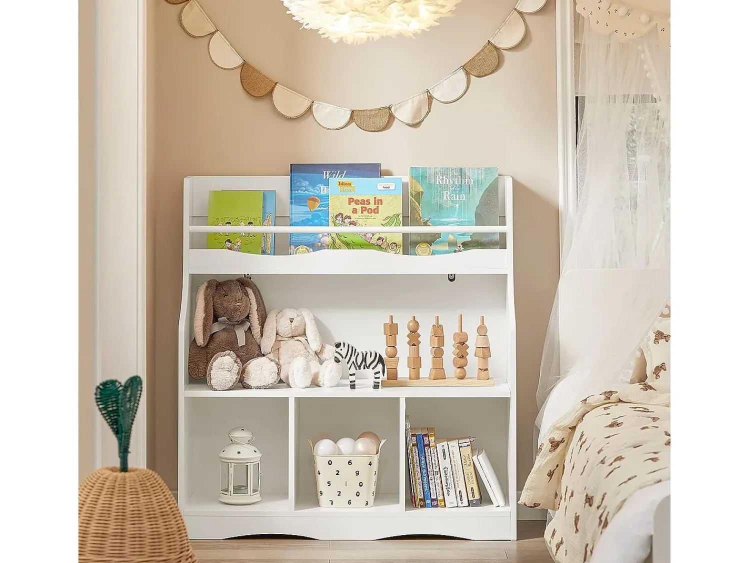 Biblioteca*Sobuy armário de criança, armário de livros infantis, armário infantil KMB57-W Branco