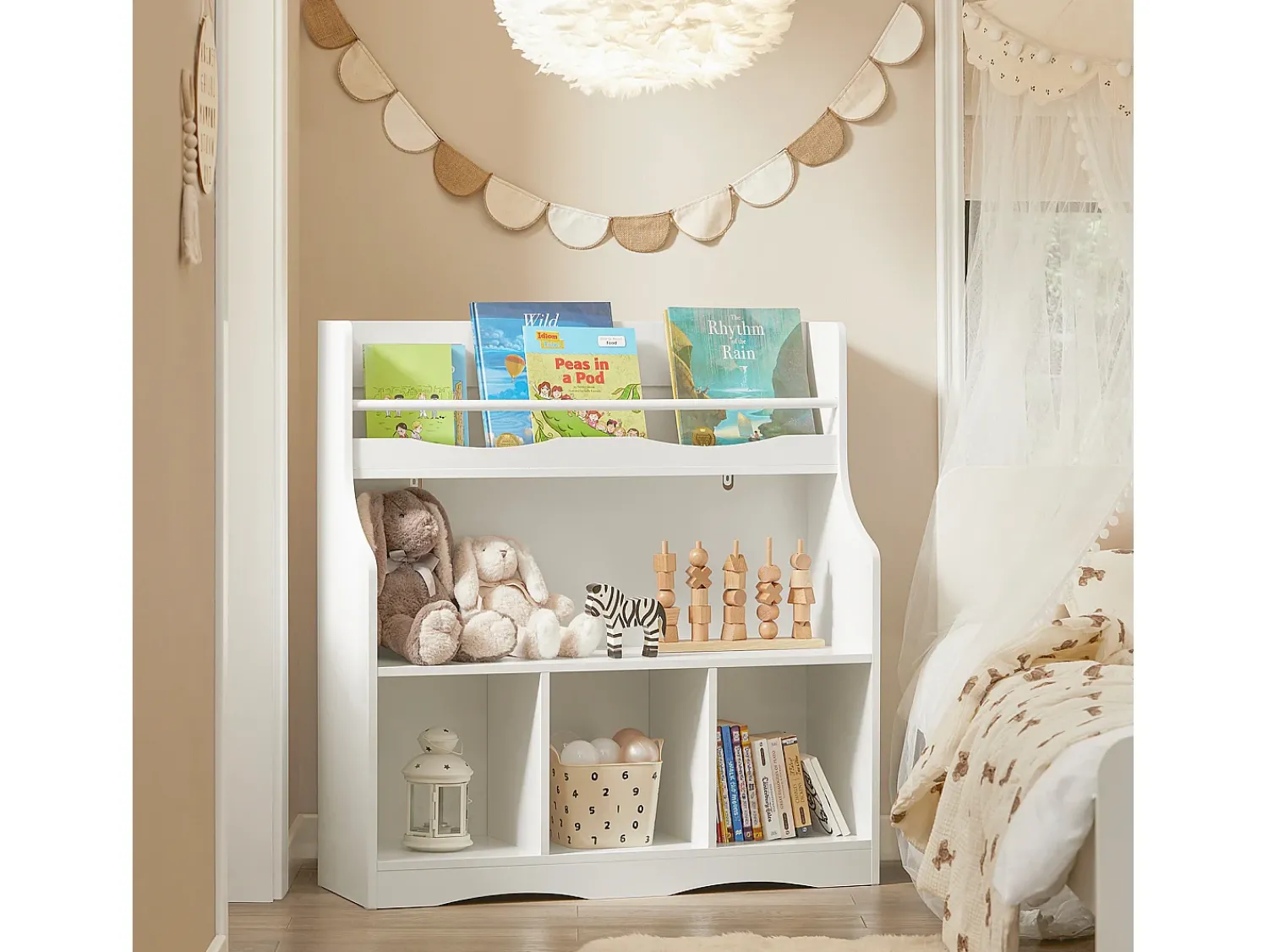 Biblioteca*Sobuy armário de criança, armário de livros infantis, armário infantil KMB57-W Branco