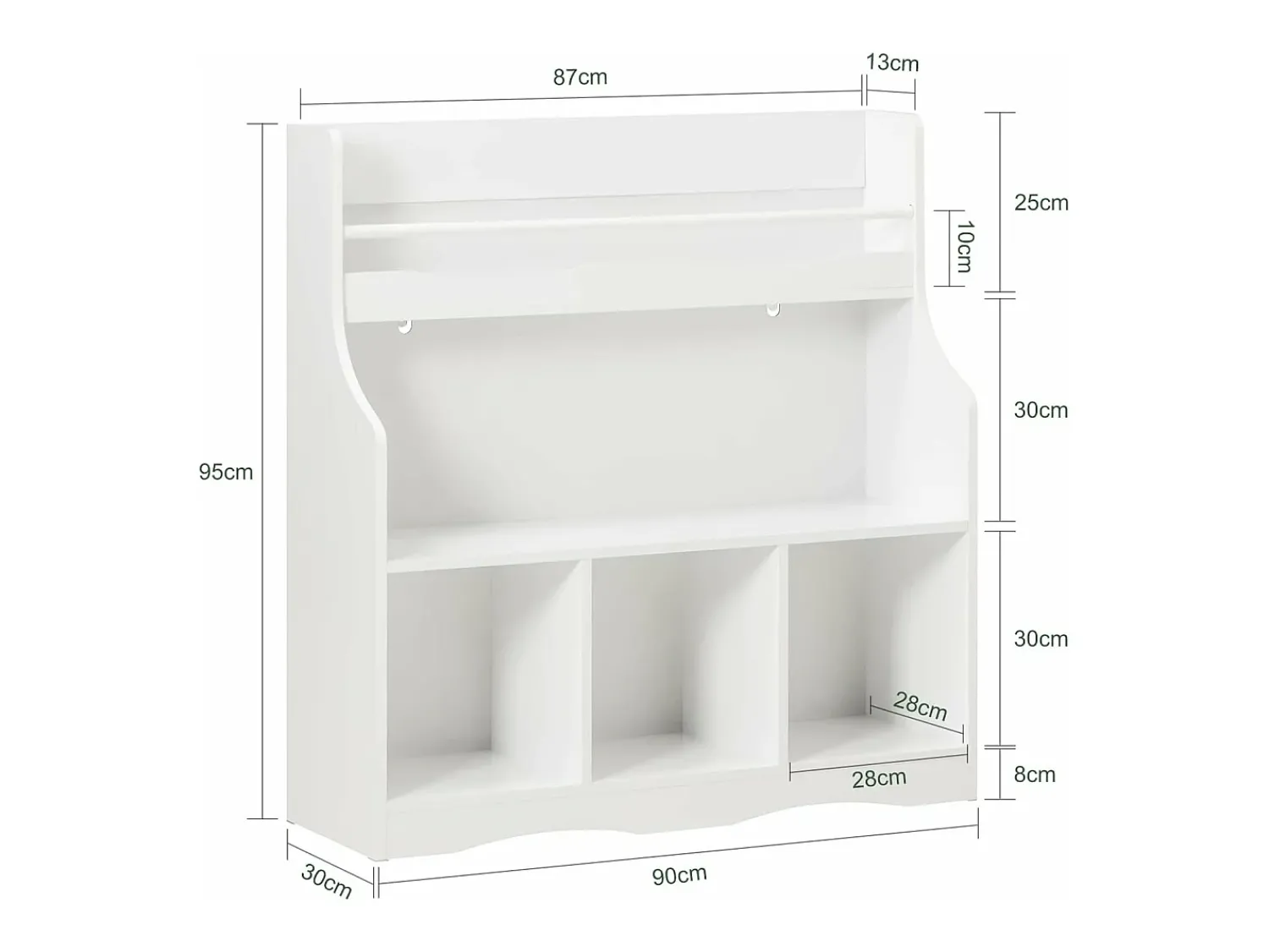 Biblioteca*Sobuy armário de criança, armário de livros infantis, armário infantil KMB57-W Branco