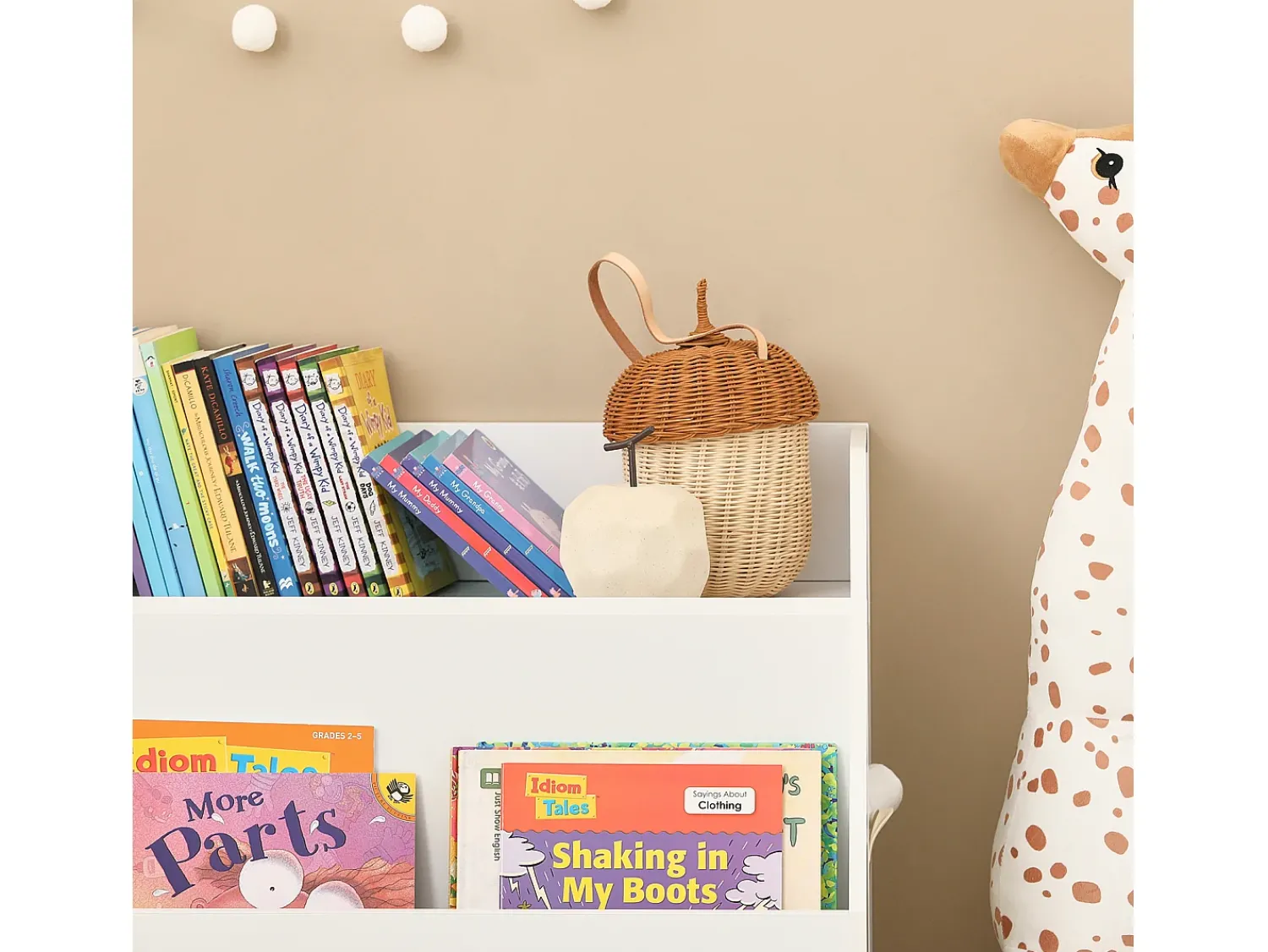 Sobuy armário de criança, armário de livros infantis, armário infantil KMB54-W^ Prateleira