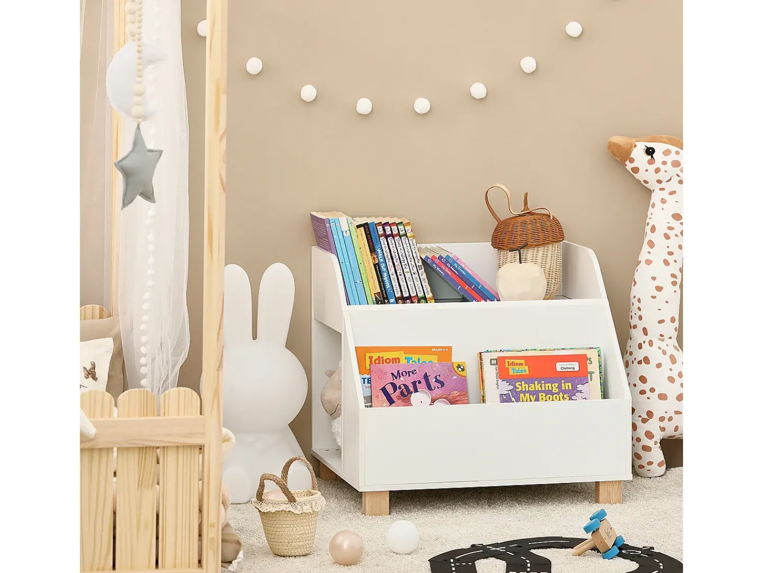 Sobuy armário de criança, armário de livros infantis, armário infantil KMB54-W^ Prateleira