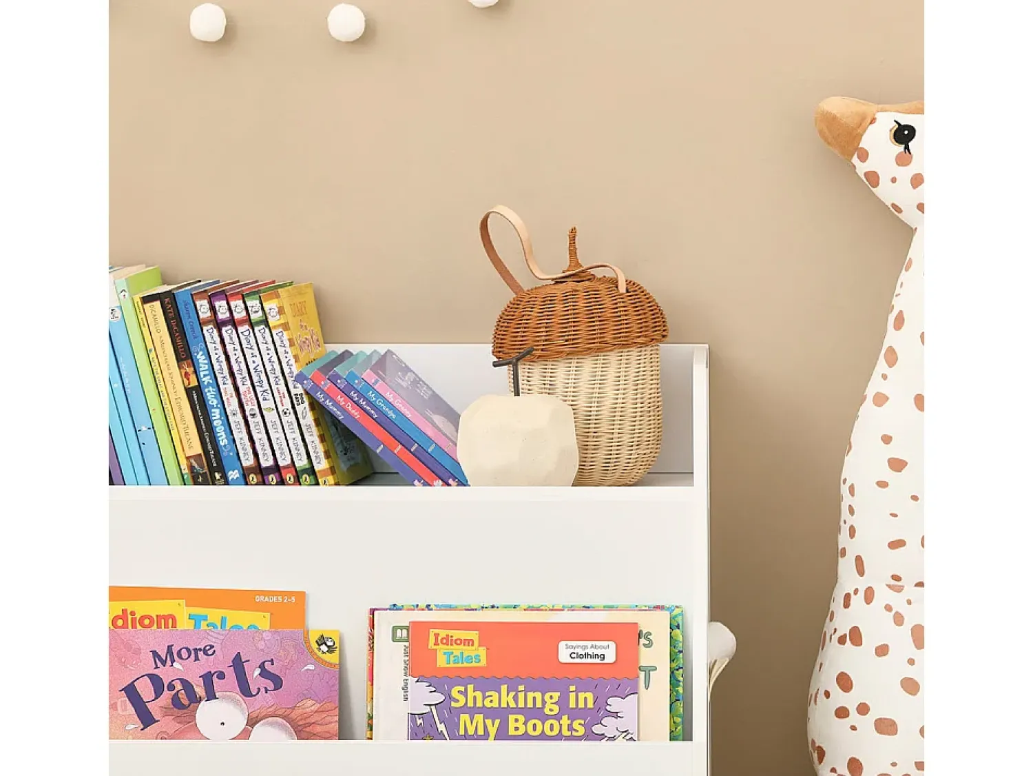 Sobuy armário de criança, armário de livros infantis, armário infantil KMB54-W^ Prateleira