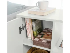 Sobuy armário de impressora, Armário para impressora, carrinho de livros FBT105-W Branco