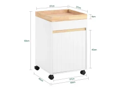 Consola*Sobuy armário de impressora, Armário para impressora, carrinho de livros ASK03-W Branco