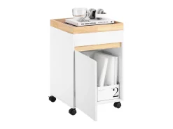 Consola*Sobuy armário de impressora, Armário para impressora, carrinho de livros ASK03-W Branco