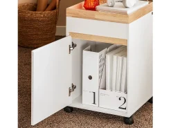 Consola*Sobuy armário de impressora, Armário para impressora, carrinho de livros ASK03-W Branco