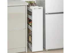Móvel De Arrumação*Sobuy armário de nicho, carrinho de banheiro economizador de espaço, Carrinho de banheiro que economiza espaço NSR01-W Branco