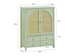 Best Sobuy armário de parede, cabide de parede, Cabide de parede com prateleira FHK28-HG Verde