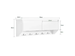 Cabide De Pé*Sobuy armário de parede, cabide de parede, Cabide de parede com prateleira FHK24-W Branco