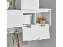 Cabide De Pé*Sobuy armário de parede, cabide de parede, Cabide de parede com prateleira FHK24-W Branco