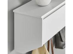 Cabide De Pé*Sobuy armário de parede, cabide de parede, Cabide de parede com prateleira FHK24-W Branco