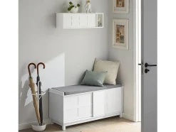 Prateleira*Sobuy armário de parede, cabide de parede, Cabide de parede com prateleira FHK18-W Branco