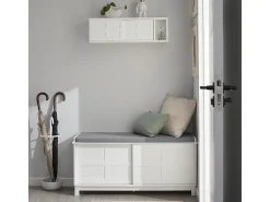 Prateleira*Sobuy armário de parede, cabide de parede, Cabide de parede com prateleira FHK18-W Branco