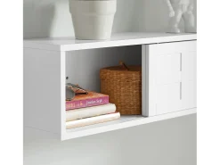 Prateleira*Sobuy armário de parede, cabide de parede, Cabide de parede com prateleira FHK18-W Branco