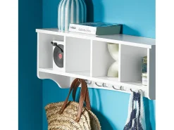 Prateleira*Sobuy armário de parede, cabide de parede, Cabide de parede com prateleira FRG48-L-W Branco