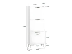 Móvel De Arrumação|Sapateira*Sobuy armário de sapatos, Armário de sapatos estreito, armário para sapatos FSR151-H-W Branco