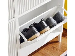 New Sobuy armário de sapatos, Armário de sapatos estreito, armário para sapatos FSR177-L-W Branco