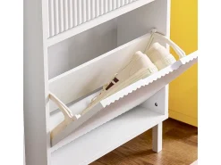 Móvel De Arrumação|Sapateira|Sobuy armário de sapatos, Armário de sapatos estreito, armário para sapatos FSR177-H-W Branco