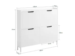 Clearance Sobuy armário de sapatos, Armário de sapatos estreito, armário para sapatos FSR100-W Branco