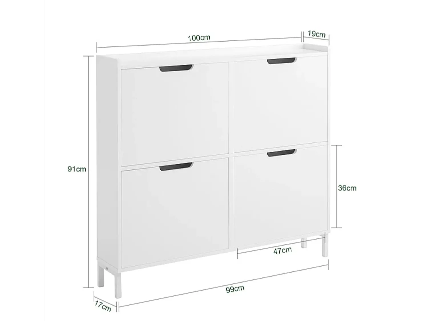 Clearance Sobuy armário de sapatos, Armário de sapatos estreito, armário para sapatos FSR100-W Branco