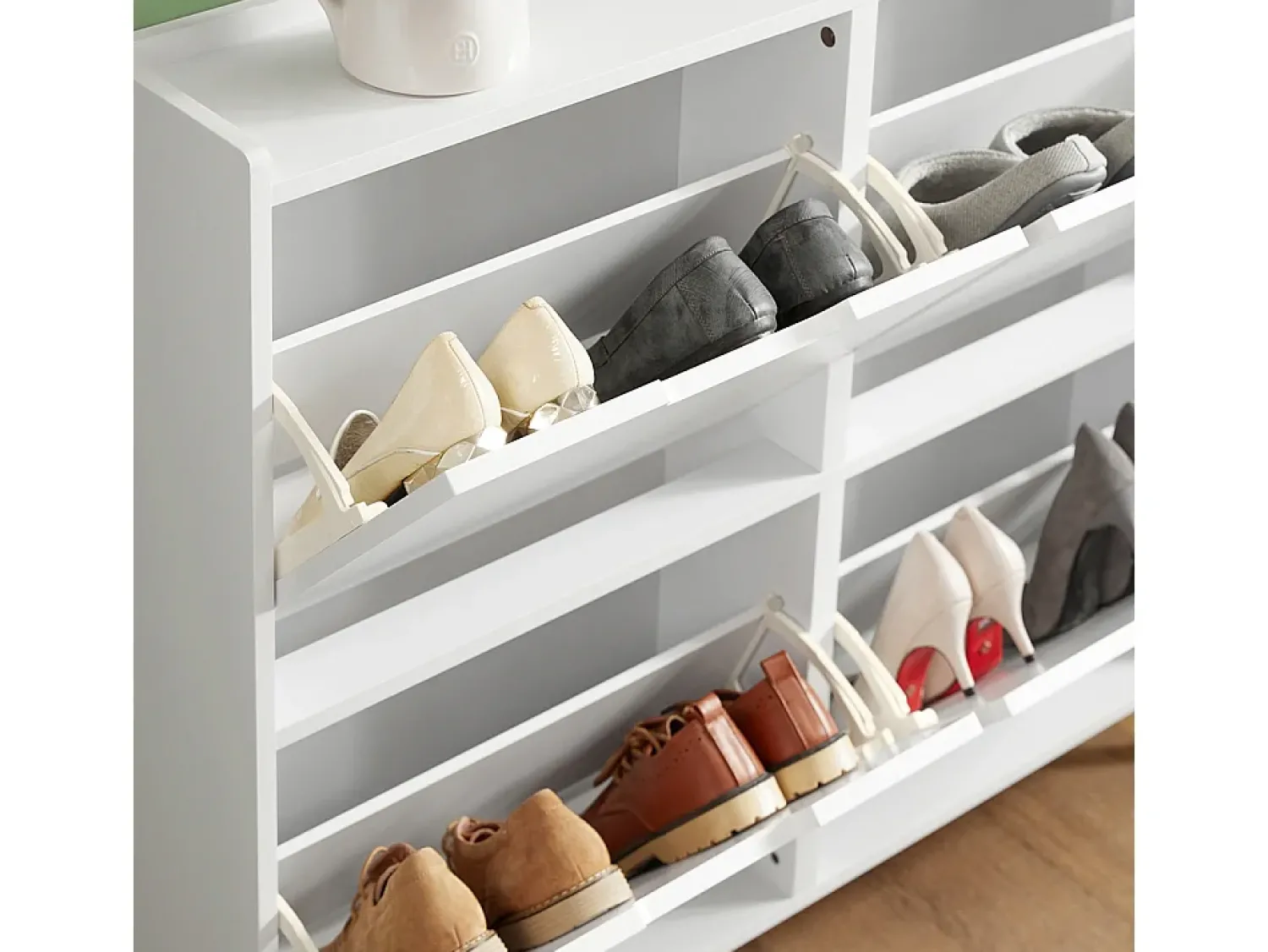 Clearance Sobuy armário de sapatos, Armário de sapatos estreito, armário para sapatos FSR100-W Branco