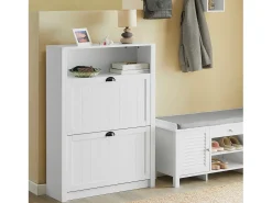 Móvel De Arrumação|Sapateira|Sobuy armário de sapatos, Armário de sapatos estreito, armário para sapatos FSR87-W Branco