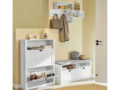Móvel De Arrumação|Sapateira|Sobuy armário de sapatos, Armário de sapatos estreito, armário para sapatos FSR87-W Branco