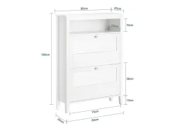 Móvel De Arrumação|Sapateira*Sobuy armário de sapatos, Armário de sapatos estreito, armário para sapatos FSR152-W Branco