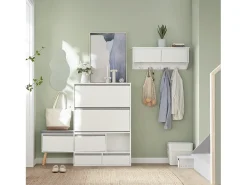 Móvel De Arrumação|Sapateira|Sobuy armário de sapatos, Armário de sapatos estreito, armário para sapatos FSR134-W Branco