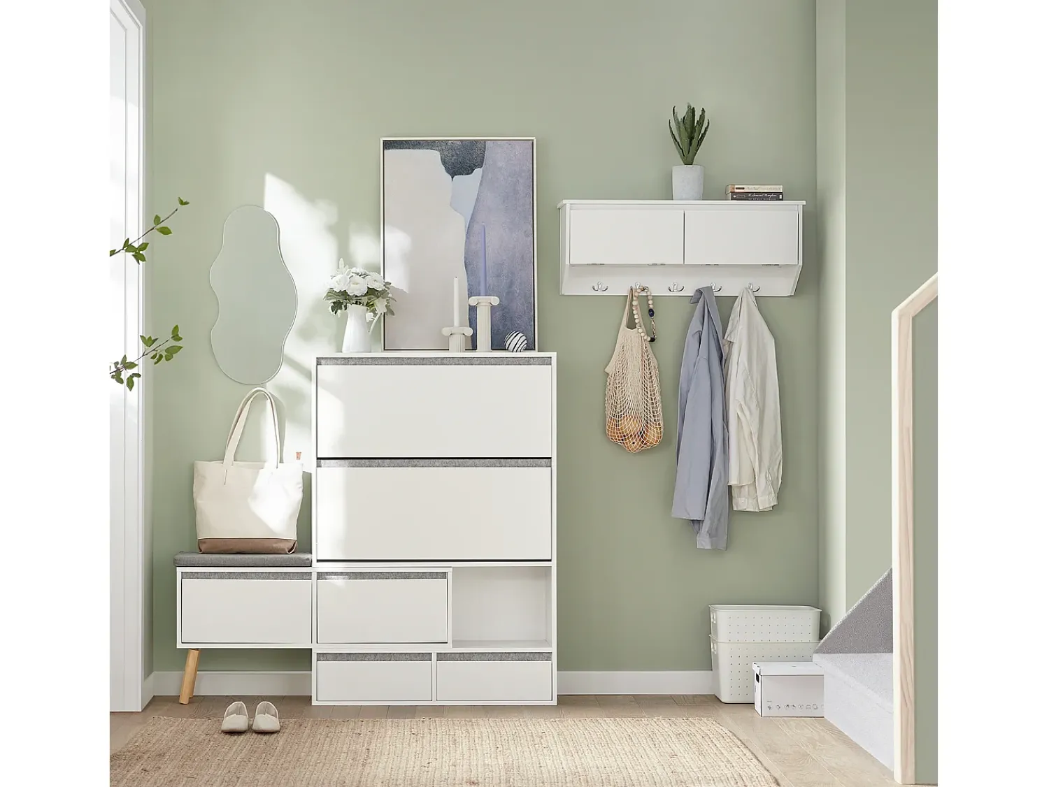 Móvel De Arrumação|Sapateira|Sobuy armário de sapatos, Armário de sapatos estreito, armário para sapatos FSR134-W Branco