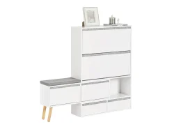 Móvel De Arrumação|Sapateira|Sobuy armário de sapatos, Armário de sapatos estreito, armário para sapatos FSR134-W Branco