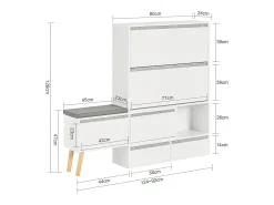 Móvel De Arrumação|Sapateira|Sobuy armário de sapatos, Armário de sapatos estreito, armário para sapatos FSR134-W Branco