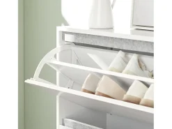 Móvel De Arrumação|Sapateira|Sobuy armário de sapatos, Armário de sapatos estreito, armário para sapatos FSR134-W Branco