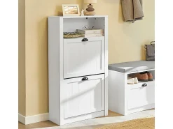 Móvel De Arrumação|Sapateira*Sobuy armário de sapatos, Armário de sapatos estreito, armário para sapatos FSR87-K-W Branco