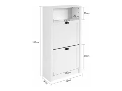Móvel De Arrumação|Sapateira*Sobuy armário de sapatos, Armário de sapatos estreito, armário para sapatos FSR87-K-W Branco