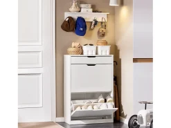 Móvel De Arrumação|Sapateira|Sobuy armário de sapatos, Armário de sapatos estreito, armário para sapatos FSR180-W Branco