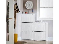 Móvel De Arrumação|Sapateira|Sobuy armário de sapatos, Armário de sapatos estreito, armário para sapatos FSR165-H-W Branco