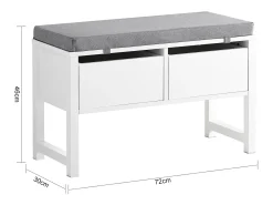 Móvel De Arrumação|Sapateira|Sobuy Armário de sapatos com prateleira, banco, Banco com sapateira FSR88-W Branco
