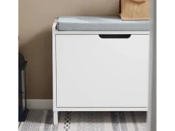 Móvel De Arrumação|Sapateira|Sobuy Armário de sapatos com prateleira, banco, Banco com sapateira FSR151-K-W Branco