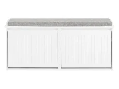 Sobuy Armário de sapatos com prateleira, banco, Banco com sapateira FSR98-XL-W Cinzento claro / Branco