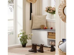 Móvel De Arrumação|Sapateira|Sobuy Armário de sapatos com prateleira, banco, Banco com sapateira FSR119-W Branco