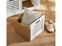 Discount Sobuy Armário de sapatos com prateleira, banco, Banco com sapateira FSR23-K-W Branco