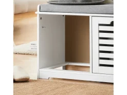Discount Sobuy Armário de sapatos com prateleira, banco, Banco com sapateira FSR23-K-W Branco