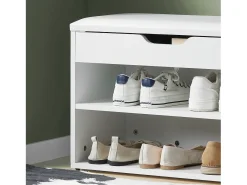 Móvel De Arrumação|Sapateira|Sobuy Armário de sapatos com prateleira, banco, Banco com sapateira FSR25-W Branco