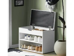 Móvel De Arrumação|Sapateira|Sobuy Armário de sapatos com prateleira, banco, Banco com sapateira FSR25-W Branco