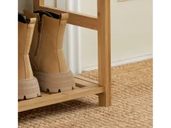 Móvel De Arrumação|Sapateira|Sobuy Armário de sapatos com prateleira, banco, Banco com sapateira FSR47-N Natural escuro
