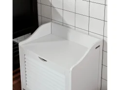 New Sobuy Armário de sapatos com prateleira, banco, Banco com sapateira FSR40-W Branco