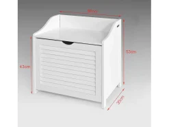 New Sobuy Armário de sapatos com prateleira, banco, Banco com sapateira FSR40-W Branco