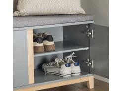 Best Sobuy Armário de sapatos com prateleira, banco, Banco com sapateira FSR117-HG Cinzento