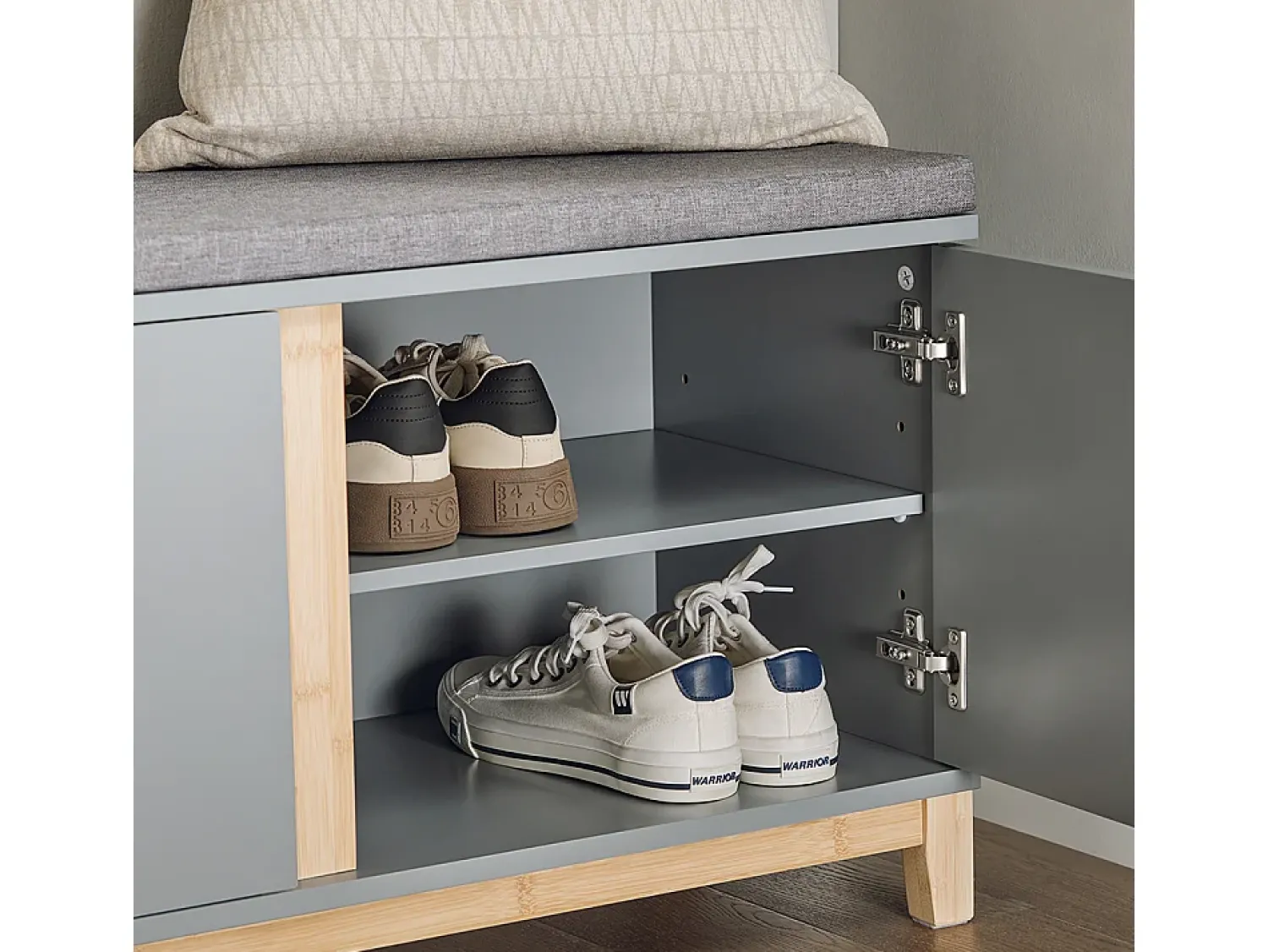Best Sobuy Armário de sapatos com prateleira, banco, Banco com sapateira FSR117-HG Cinzento